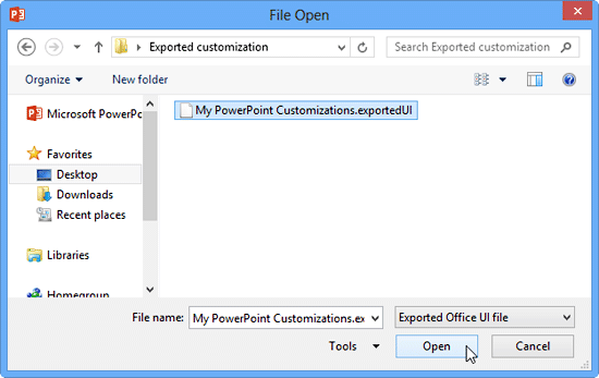 xuất, nhập các thay đổi với thanh ribbon trong powerpoint